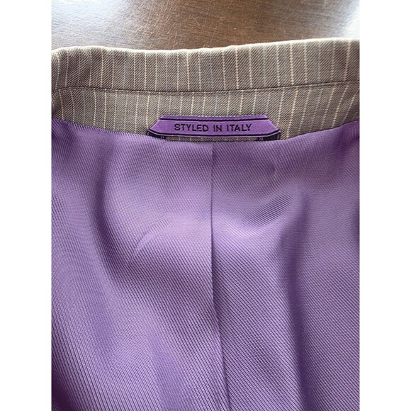 Earvin Magic Johnson 42R 36 Gray Striped Mens Jacket Pants Suit - Picture 7 of 16